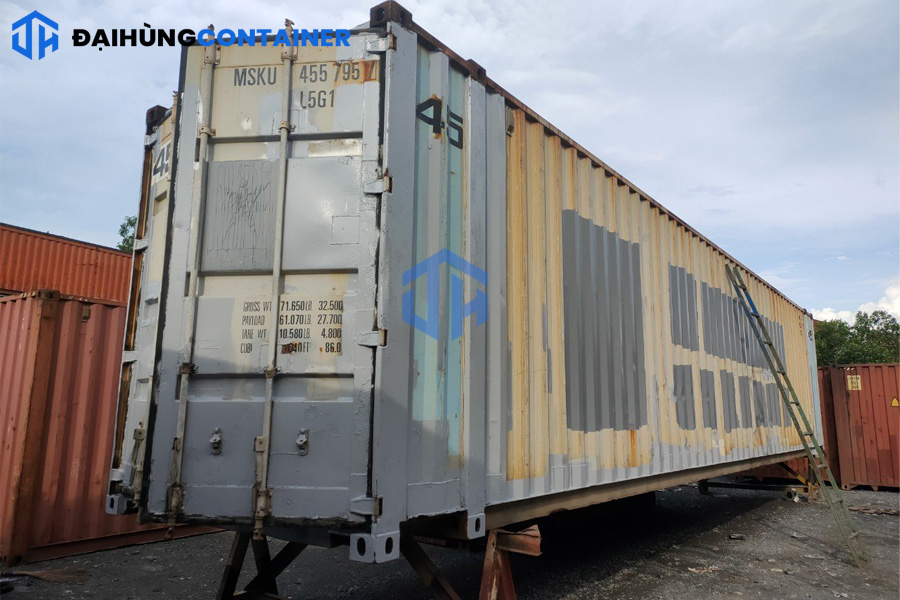 Container kho tại Đại Hùng có 4 kích thước 10 feet, 20 feet và 40 feet, 45 feet