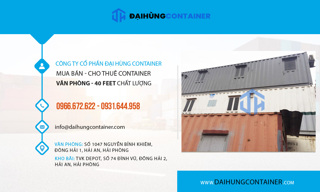 Đại Hùng Container chuyên mua bán và cho thuê container văn phòng giá rẻ tại Bắc Ninh